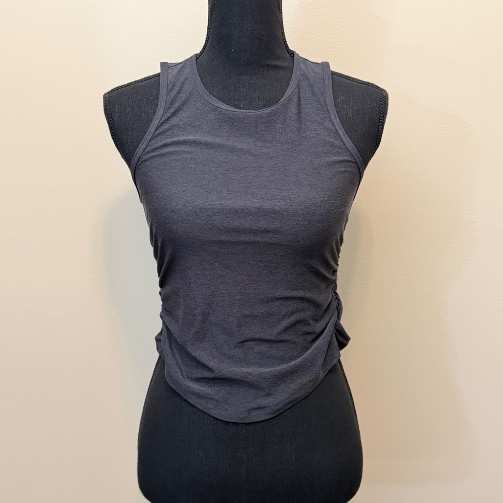 Old Navy Active Cloudmotion Go-Dry Ruched Side Tank Top Gray Kids Girls Small